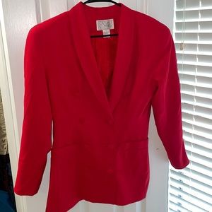 Double breasted red blazer